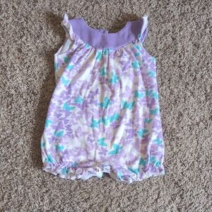 Koala Kids Lavender and White Baby Romper